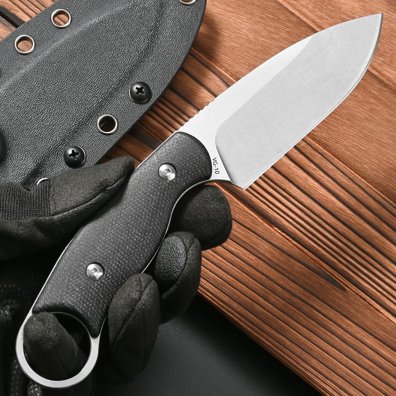 Bushcraft Knife Fixed - Eafengrow FF116 固定刃ナイフ VG10 スチール マイカルタハンドル