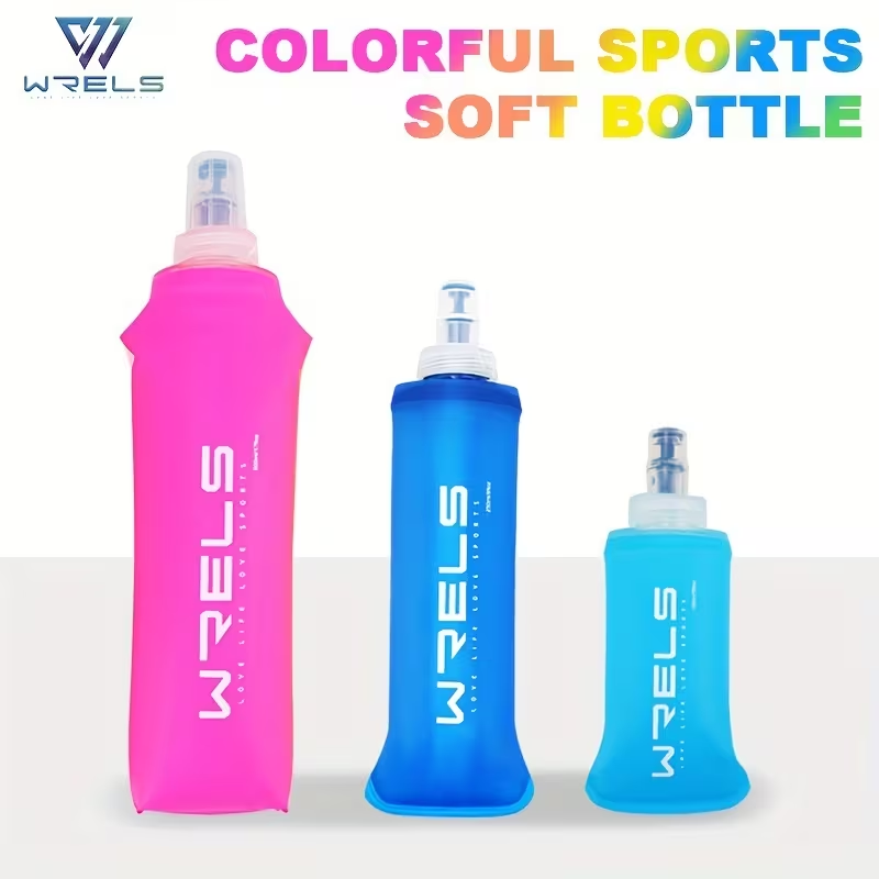 Water Bag Collapsible - WRELS ポータブルスポーツソフトフラスク BPAフリー ランニング サイクリング ウォーターボトル