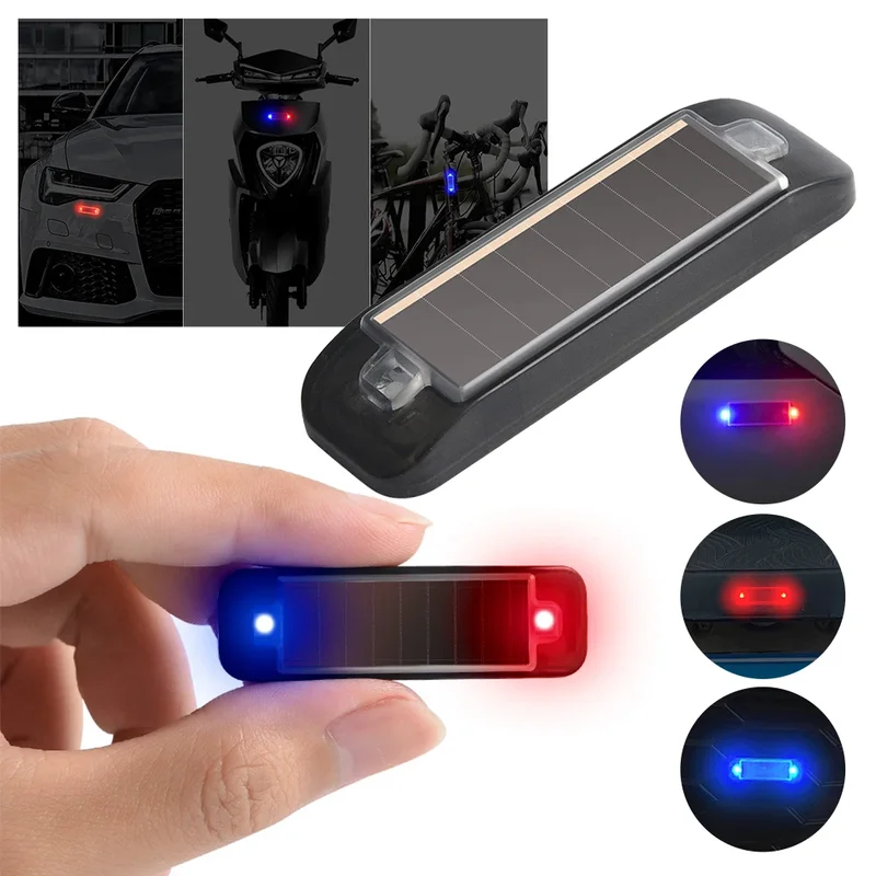 Sos Light Strobe - ミニ LED 太陽光発電車の警告灯夜間セキュリティ模擬警報ワイヤレス盗難防止注意ランプ点滅ダミー警報ランプ