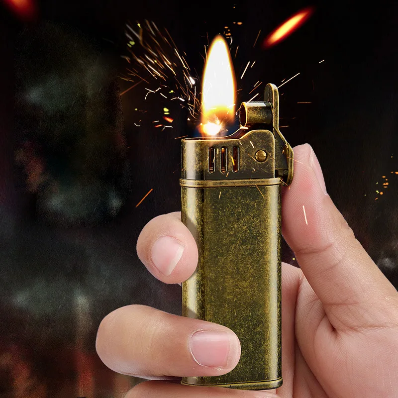 Fire Starting Kit - 唐草ヴィンテージフリントケロセンライター、レトロメタルグラインディングホイール、ガソリンタバコクールライター、クリエイティブガジェット