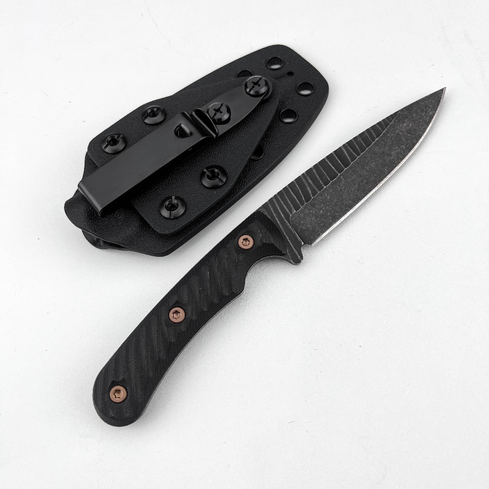 Bushcraft Knife Fixed - フルタングブッシュクラフトナイフ D2ブレード 滑り止めG10ハンドル 防水カイデックスシース アウトドアキャンプEDC携帯ナイフ