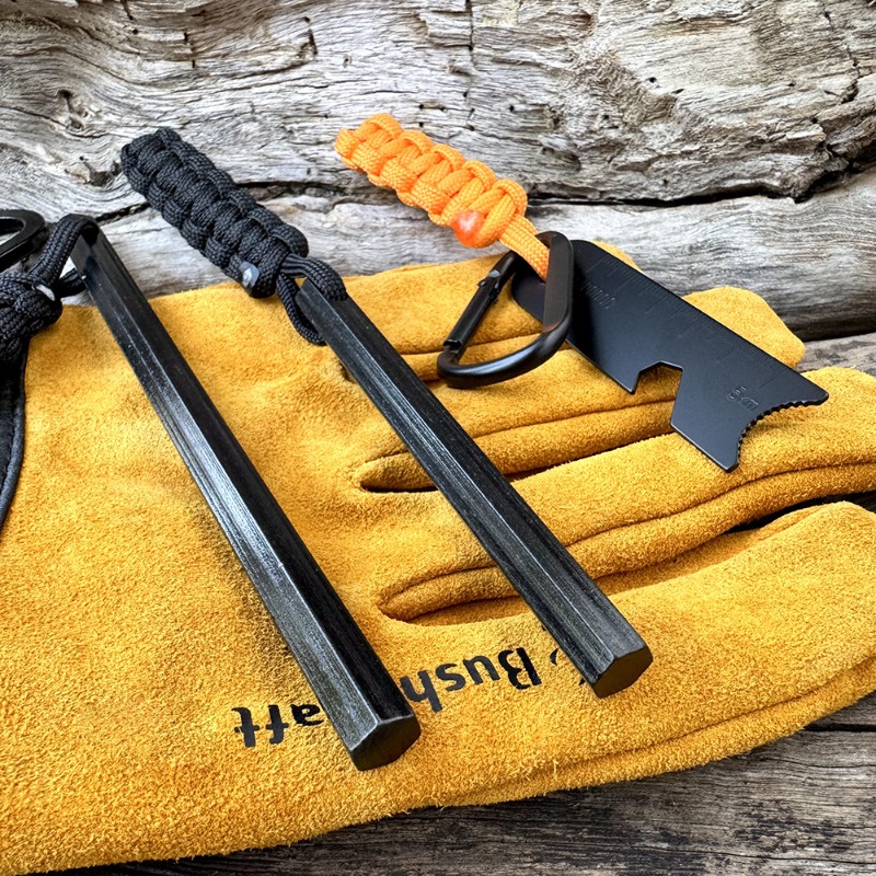 Magnesium Fire Starter - 手織りロープ六角形フリントマグネシウムスティックアウトドアサバイバルフリントスティック荒野サバイバルフリントキャンプツール男性用ギフト