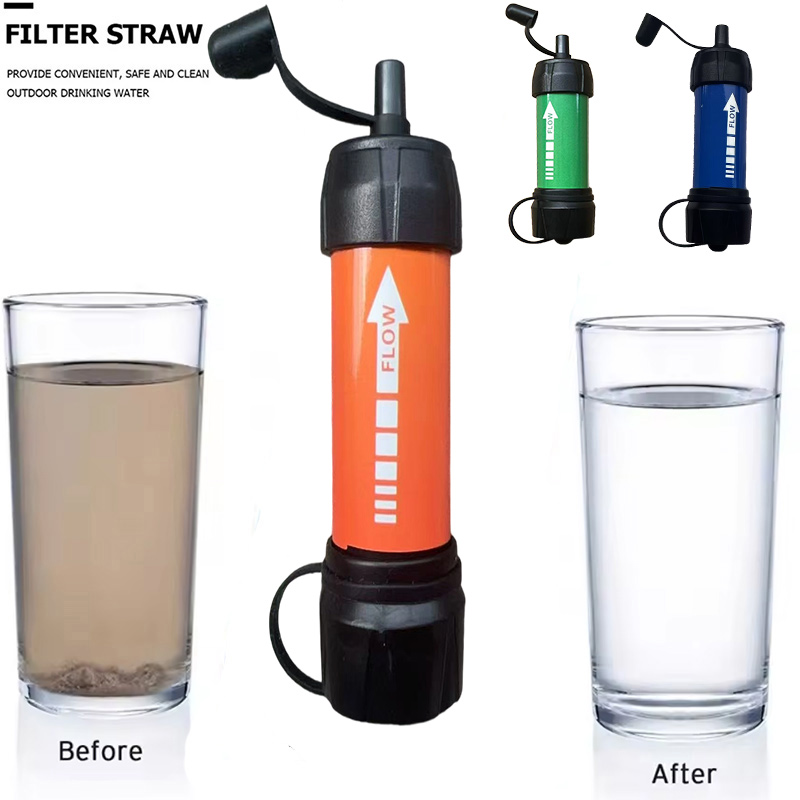Water Purification Straw - ハイキング、キャンプ、緊急時のサバイバル用の携帯型浄水器、外出先での水源の浄化、緊急時や災害時にも