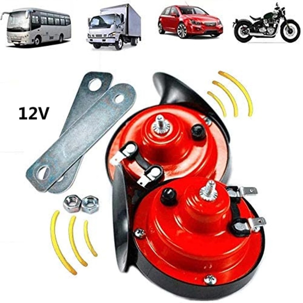 Emergency Whistle Loud - 車用カタツムリ電気エアホーン、超大音量サイレン、オートバイ、デュアルトーン、300db、12v