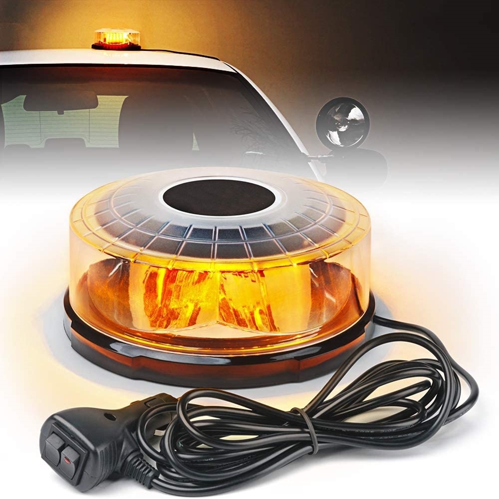 Sos Light Strobe - 黄色24LED車載ルーフ天井磁気式アンバーLEDストロボ緊急灯車両フラッシュビーコンランプ12/24V