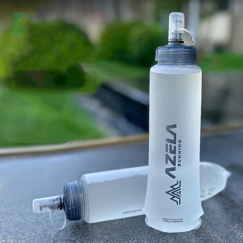 Water Bag Collapsible - 柔軟で折りたたみ可能なスポーツフラスコ,250ml, 500ml,キャンプ,ハイキング,ランニング用の軽量折りたたみ式ウォーターバッグ