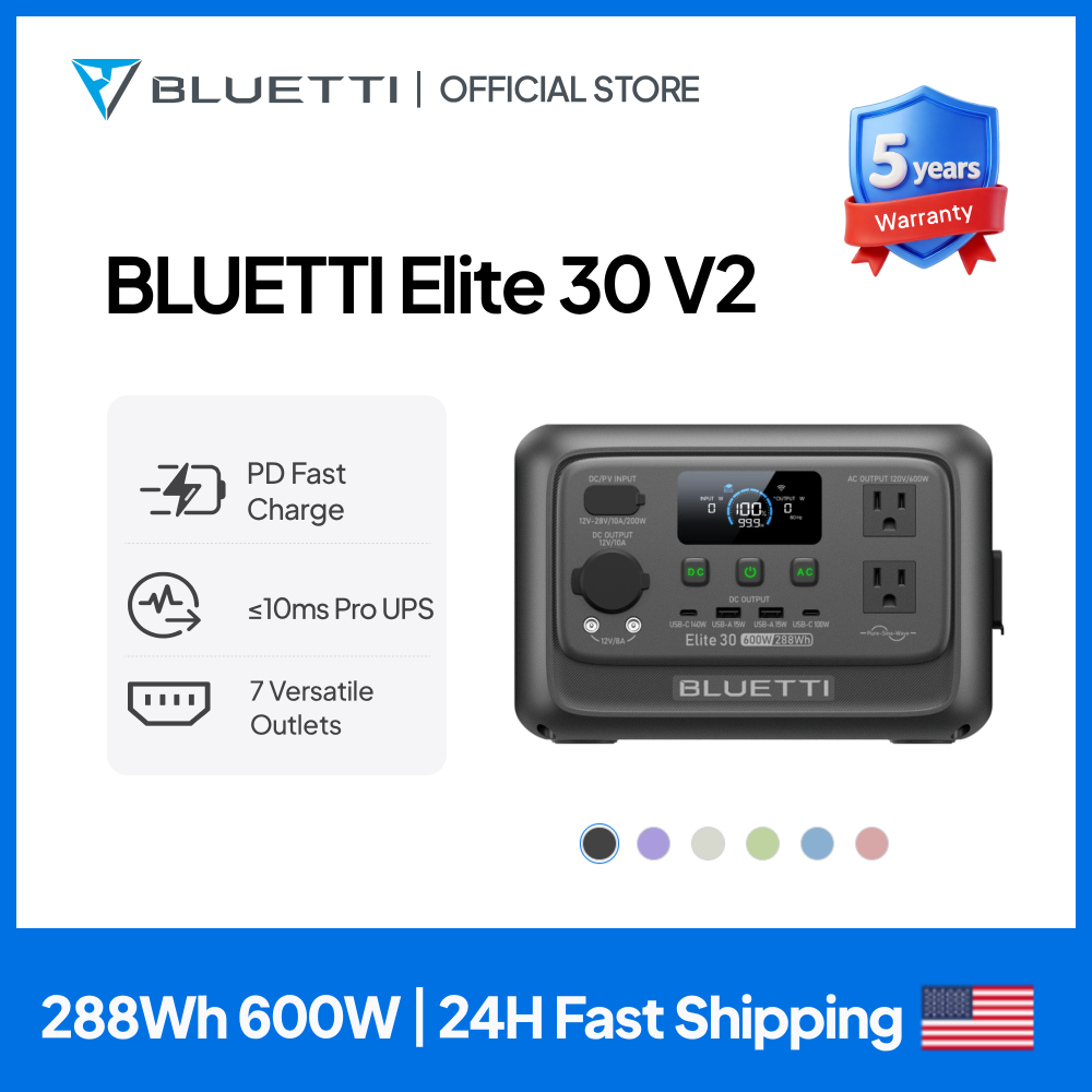 Solar Emergency Charger - 【リニューアル】BLUETTI Elite 30 V2 ポータブル電源 288Wh