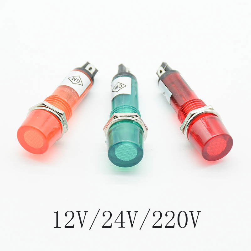 Signal Panel Orange - 5 個の信号ランプパネル取付ネオンインジケータ赤、緑 orange ライト 220 v