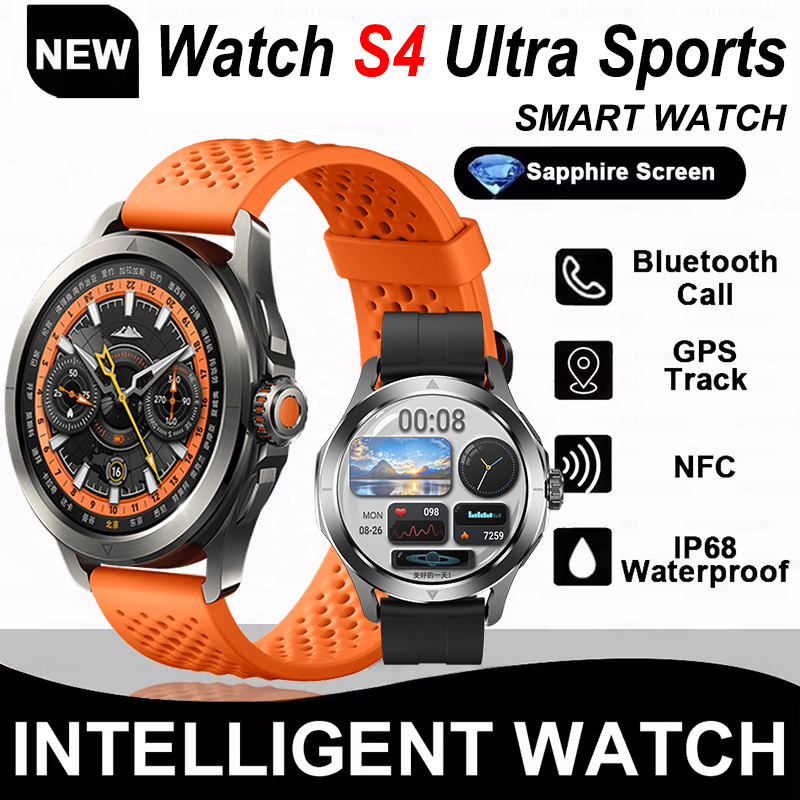 Compass Lensatic - 新しい腕時計 S4 ウルトラスポーツスマートウォッチ男性 AMOLED アウトドアフィットネス GPS