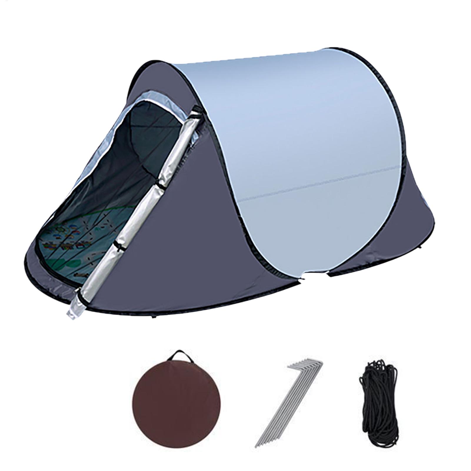 Emergency Mylar Tent - 手投げ自動オープンキャンプテント 1-2 人防風防蚊日焼け止めファミリーシェルター屋外ビーチピクニックテント