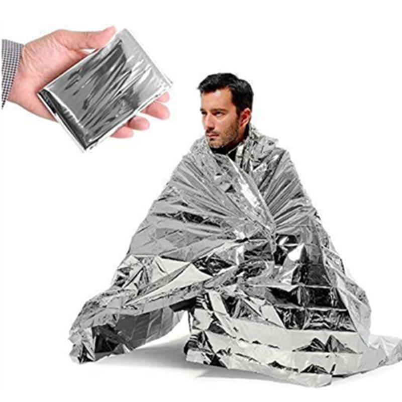 Emergency Mylar Tent - 緊急用保温ブランケット マイラー素材 アウトドアサバイバル応急処置キット レスキュー用スペースフォイル キャンプ ハイキング
