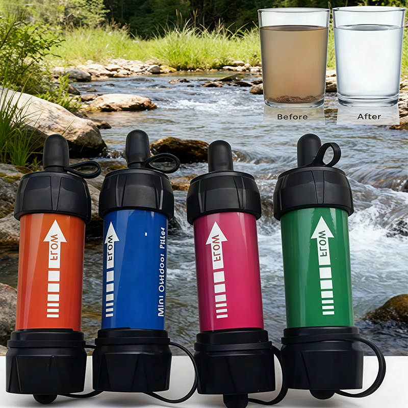 Water Purification Straw - 緊急時やキャンプ、ハイキング用の携帯型浄水器 - 緊急時や災害時に外出先で水を浄化