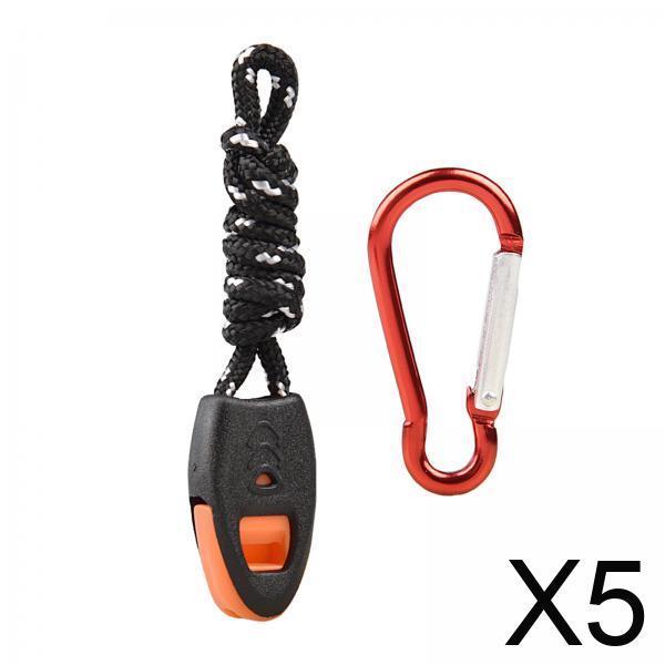Emergency Whistle Loud - ポータブル安全サバイバルホイッスル 大音量緊急用ダブルチューブプラスチックホイッスル カラビナ付き キャンプトレーニングレスキュー用