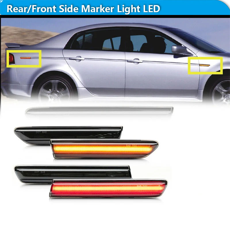 Signal Flare Kit - アキュラTL車用LEDフロントリアバンパーサイドマーカーターンシグナルライトパーキングライトフェンダーフレアランプ2004 2005 2006 2007 2008
