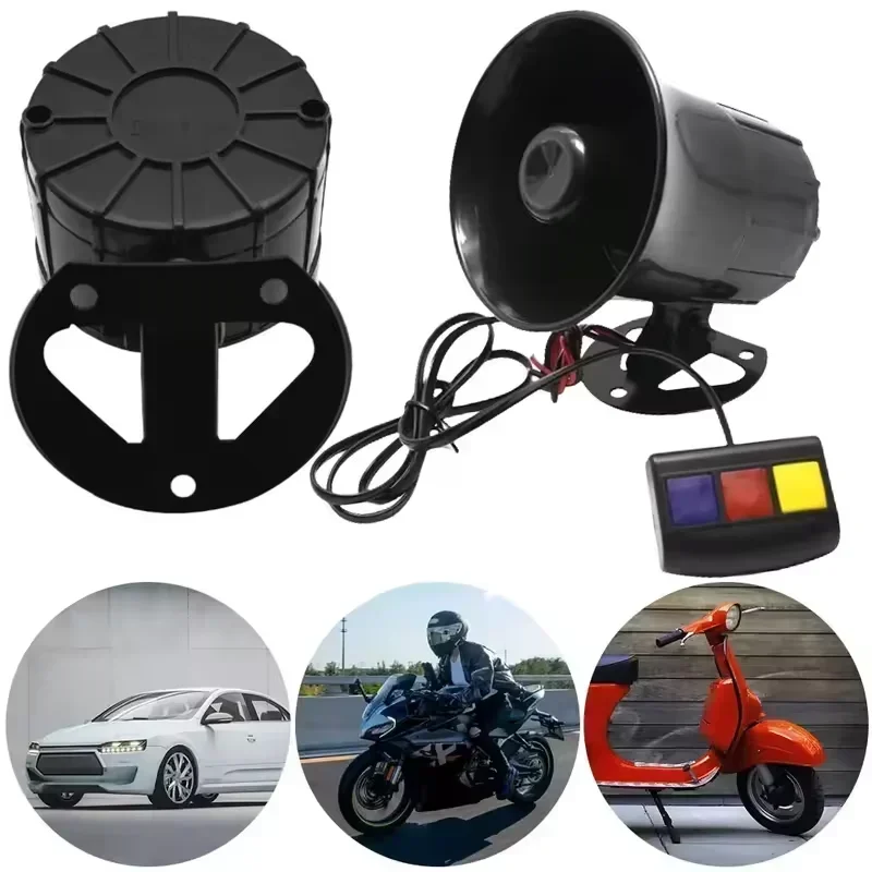 Emergency Whistle Loud - 12V 3 トーンサウンド大音量車のホーンオートバイ警告アラーム警察消防サイレンホーンスピーカー自動車アクセサリー 20 ワットアクセサリー