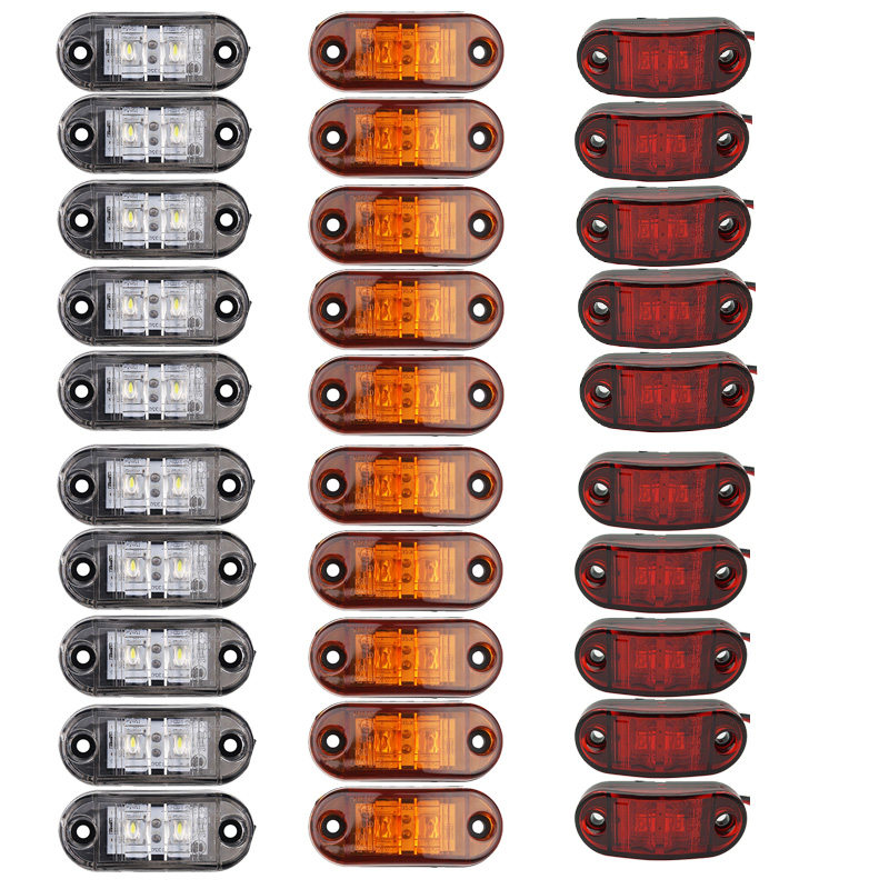 Signal Panel Orange - 10個のLEDセーフティライト12/24V,LED照明ロッド,トレーラー,トラック,黄色,白,赤