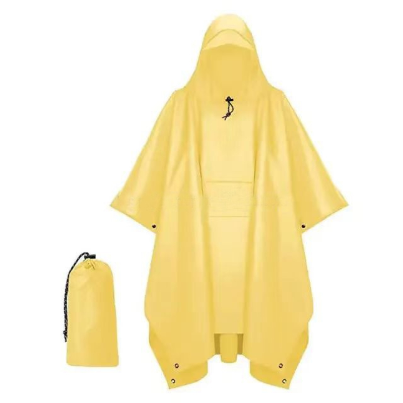 屋外 3 で 1 軍事レインコートフード付きスリーブ防水レイ - Emergency Poncho Rain のレビューと価格