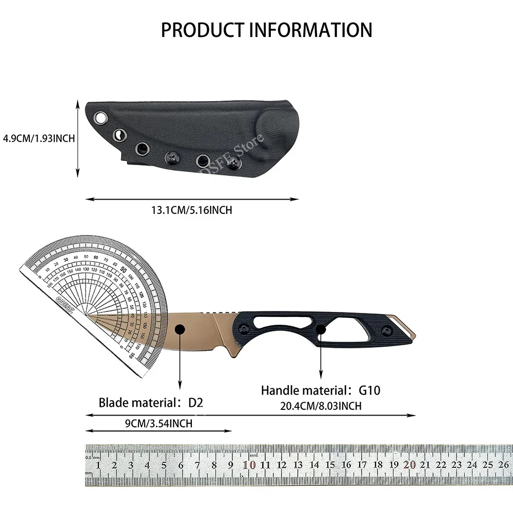 多目的荒野活動用具 ハイキング 釣り EDC マルチツール  - Bushcraft Knife Fixed のレビューと価格