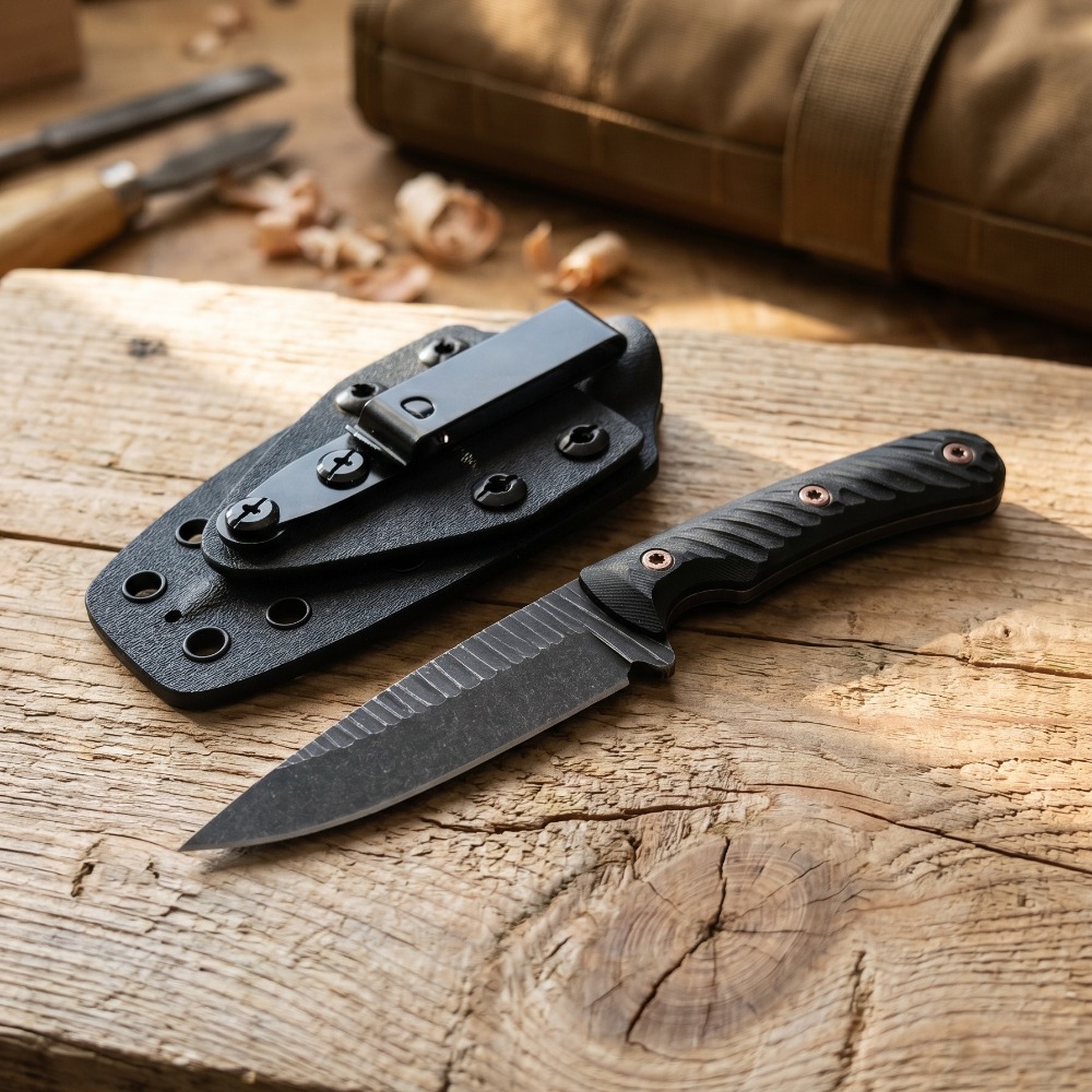 フルタングブッシュクラフトナイフ D2ブレード 滑り止めG1 - Bushcraft Knife Fixed のレビューと価格
