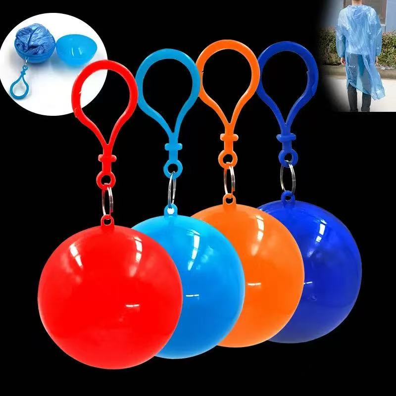 ランダムカラー使い捨て圧縮レインコートボール、厚手ロングレイ - Emergency Poncho Rain のレビューと価格
