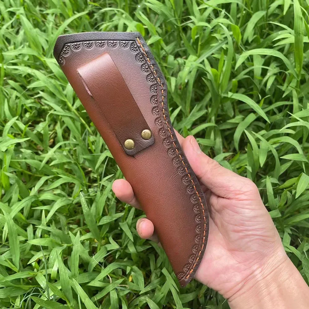 22cm固定刃ナイフ鞘、エンボス加工牛革二層革キャンプナイフ - Bushcraft Knife Fixed のレビューと価格