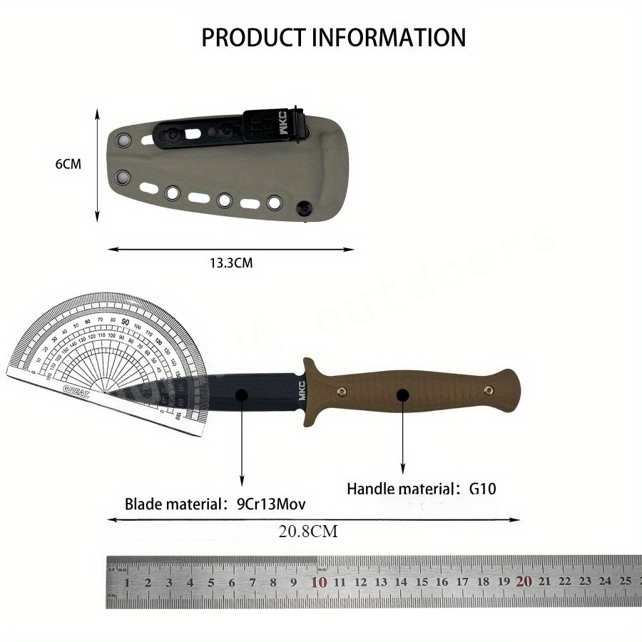 高硬度MKC V24固定刃耐久性9Cr13MovブレードG1 - Bushcraft Knife Fixed のレビューと価格