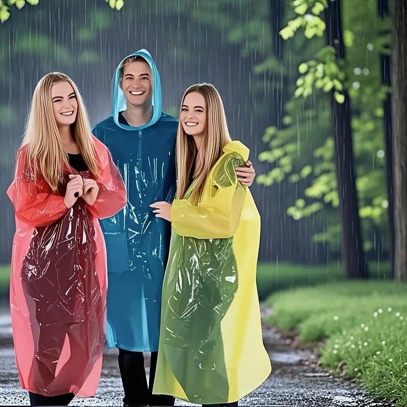 15/30個 ランダムカラー 大人用使い捨て透明レインポンチ - Emergency Poncho Rain のレビューと価格