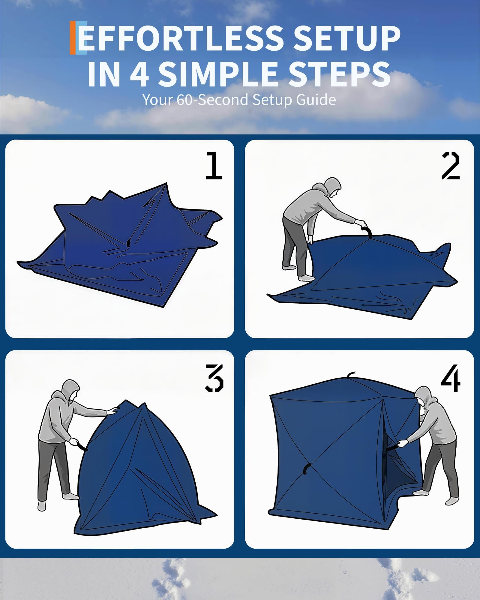 ポップアップ式アイスフィッシングテント ハブ型シェルター 風 - Emergency Mylar Tent のレビューと価格