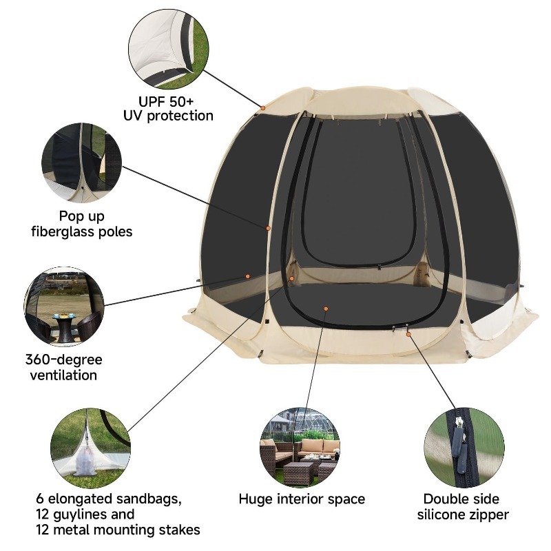 ホットセール6面メッシュスクリーンパーティーテント耐久性のあ - Emergency Mylar Tent のレビューと価格