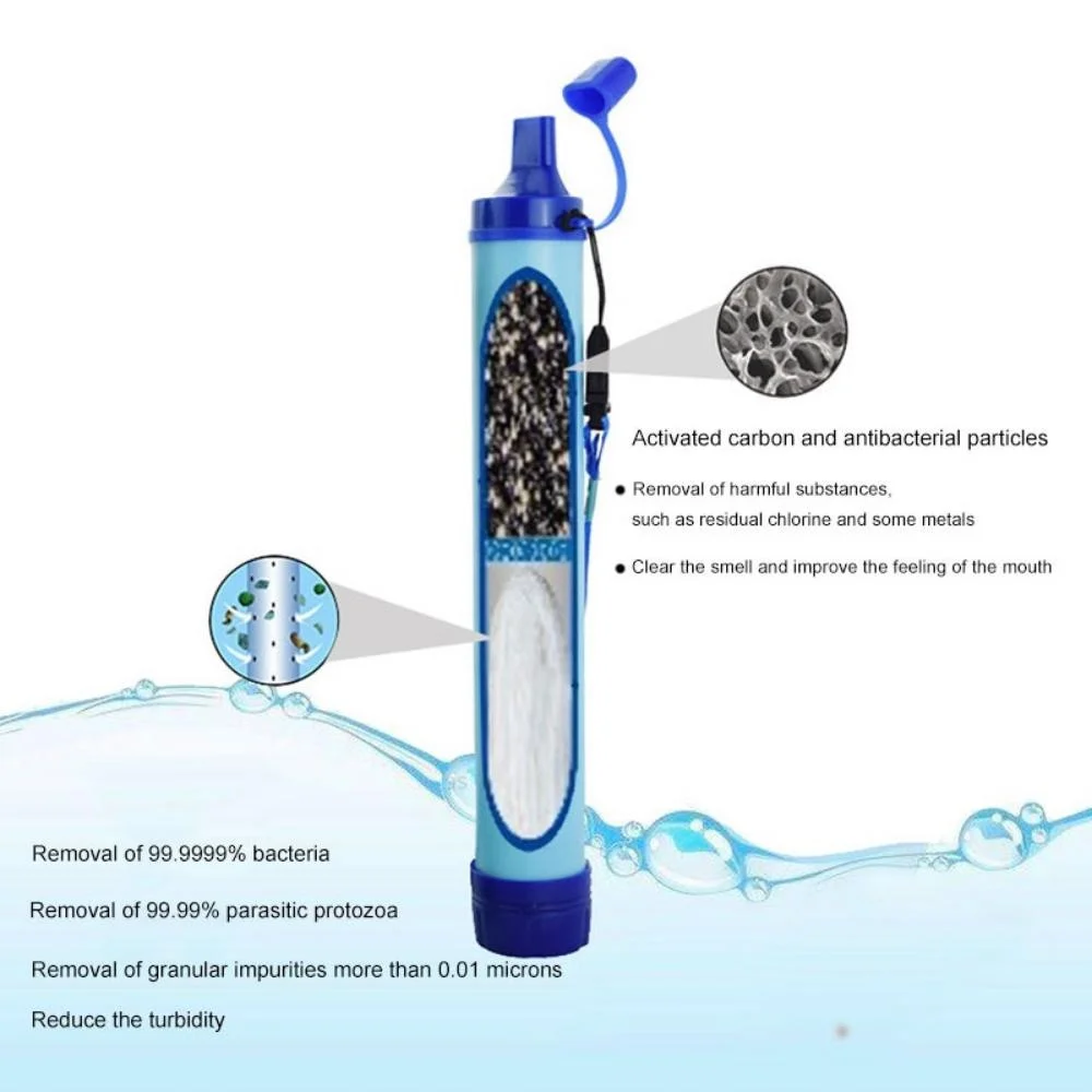 ポータブル屋外浄水器キャンプハイキング緊急生活サバイバルフィ - Water Purification Straw のレビューと価格