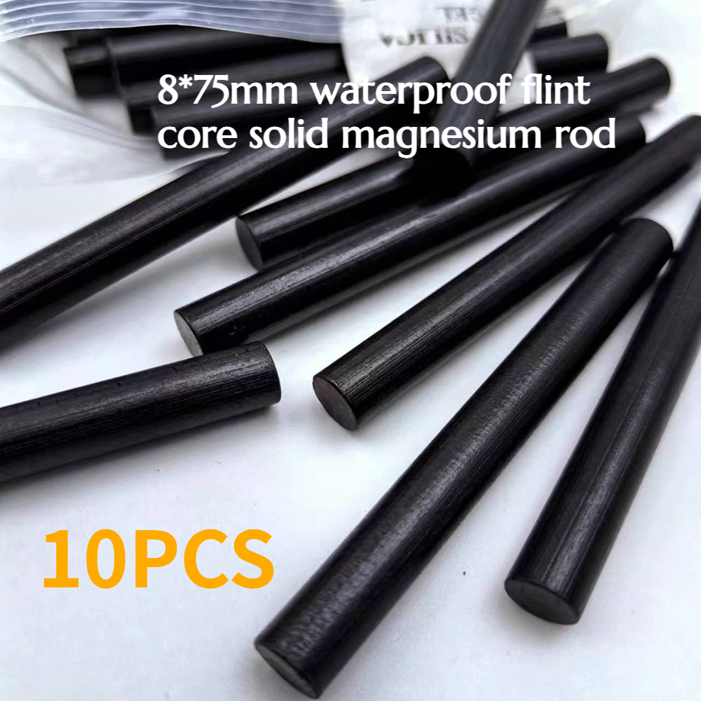 10 個 8*75 ミリメートル防水フリントコア固体マグネシ - Magnesium Fire Starter のレビューと価格