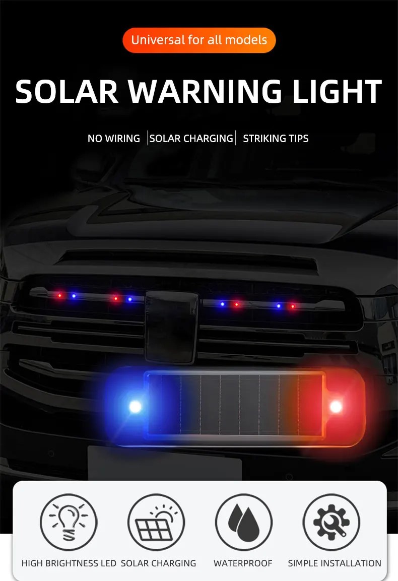 LED 太陽光発電車の警告灯夜間セキュリティ模擬警報ワイヤレ - Sos Light Strobe のレビューと価格