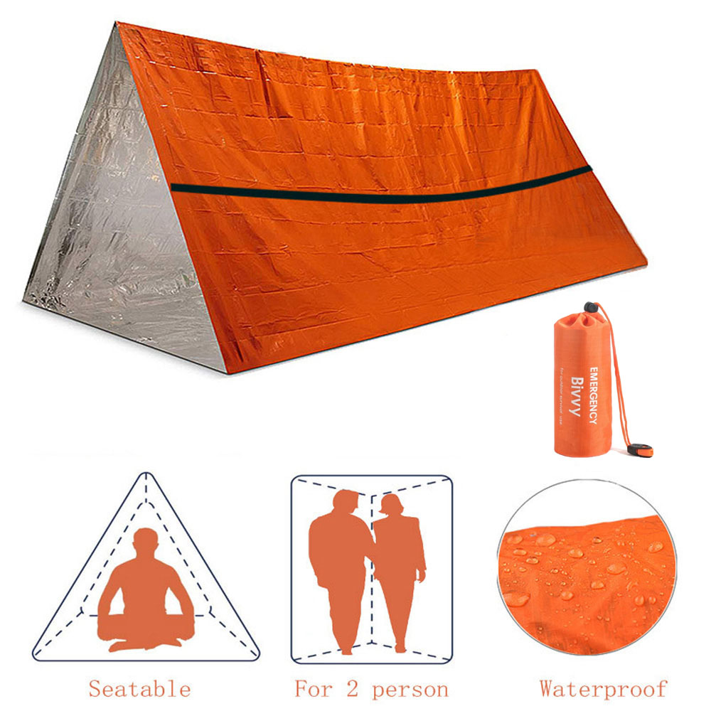 2 人緊急避難所ビビィサバイバルテントキットマイラーチューブ - Emergency Mylar Tent のレビューと価格