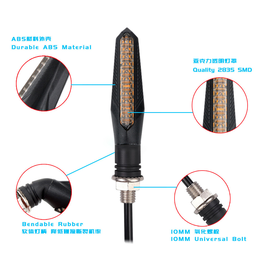 4 個 12V オートバイ LED ターンシグナルライト 1 - Sos Light Strobe のレビューと価格