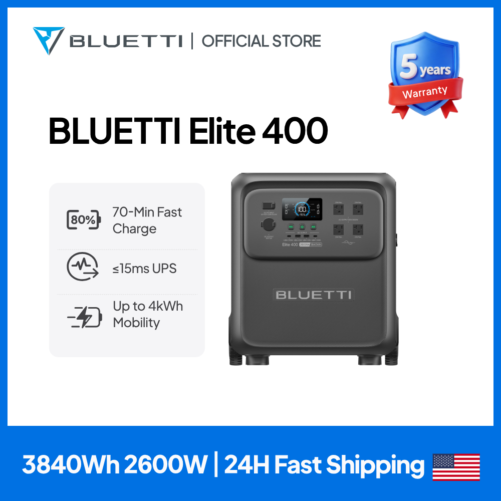 BLUETTI Elite 400 2600W 3840Wh - Solar Emergency Charger のレビューと価格