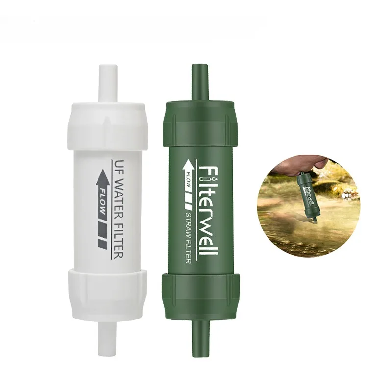 1PC 屋外ミニ水フィルターストローキャンプ浄化ポータブルハ - Water Purification Straw のレビューと価格