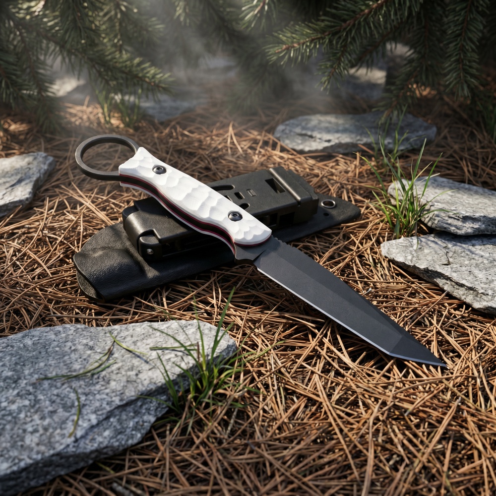 軽量アウトドアキャンプ用ストレートナイフ、手作りG10ハンド - Bushcraft Knife Fixed のレビューと価格