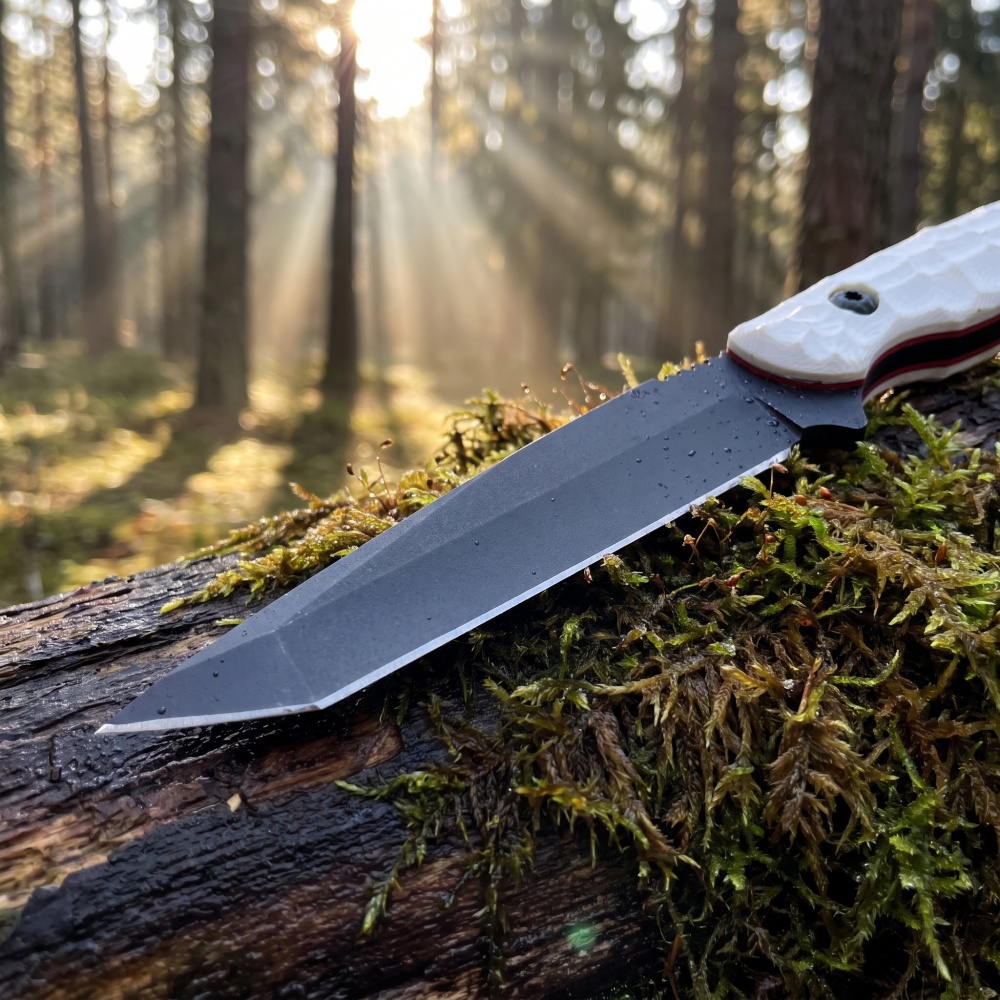軽量アウトドアキャンプ用ストレートナイフ、手作りG10ハンド - Bushcraft Knife Fixed のレビューと価格