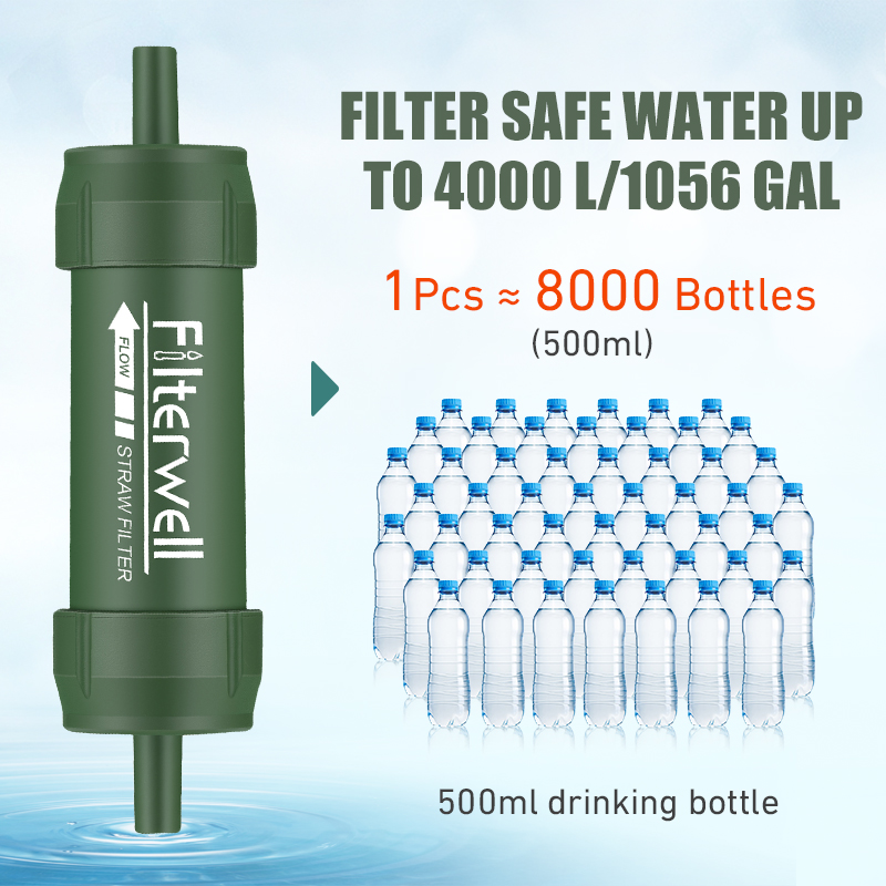 屋外浄水器ストローミニキャンプ浄化ポータブルハイキングハイキ - Water Purification Straw のレビューと価格