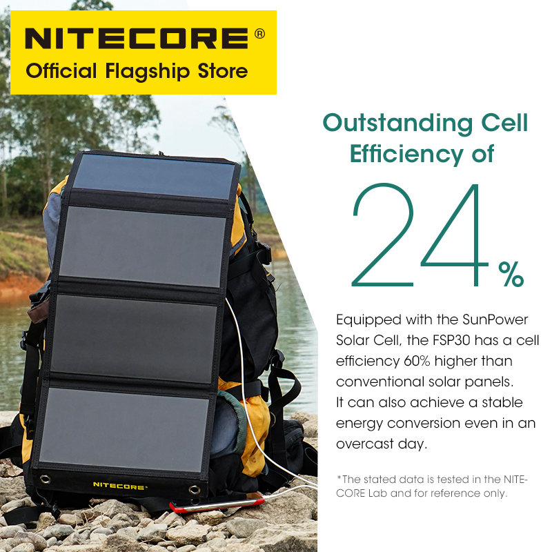 NITECORE FSP30 30 ワットポータブルソーラー - Solar Emergency Charger のレビューと価格