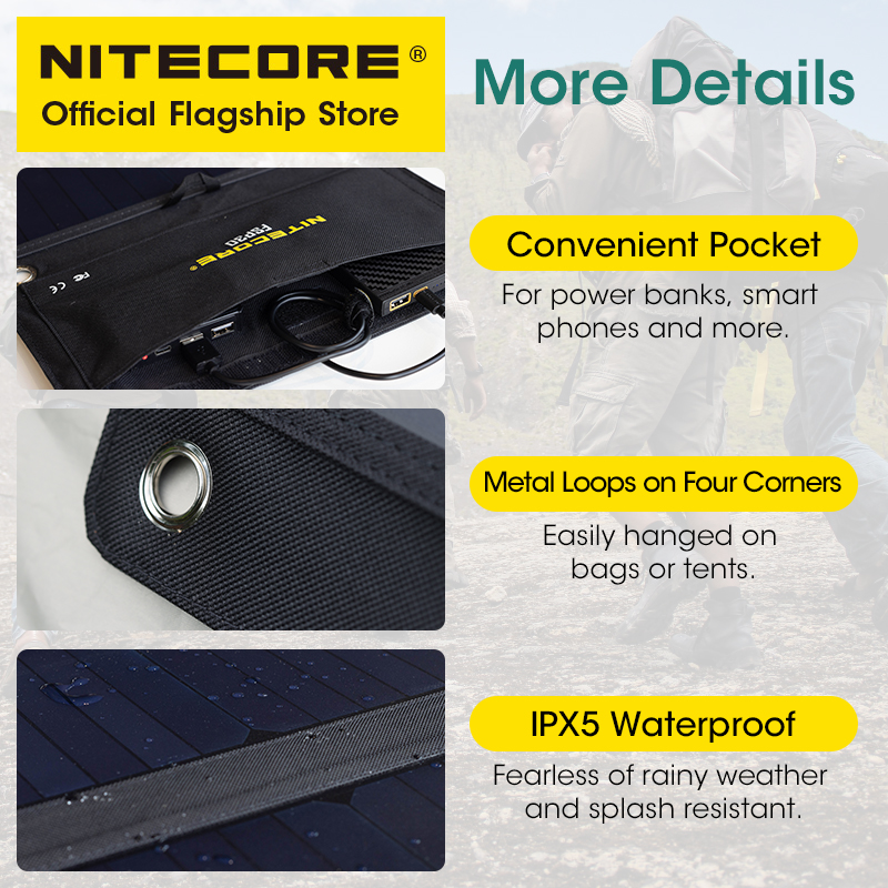 NITECORE FSP30 30 ワットポータブルソーラー - Solar Emergency Charger のレビューと価格