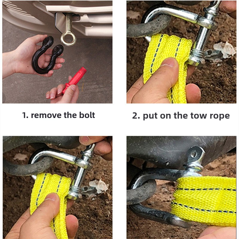 車のトレーラーロープオフロード牽引ロープ 5 トン 4 メー - Rescue Rope Throw のレビューと価格